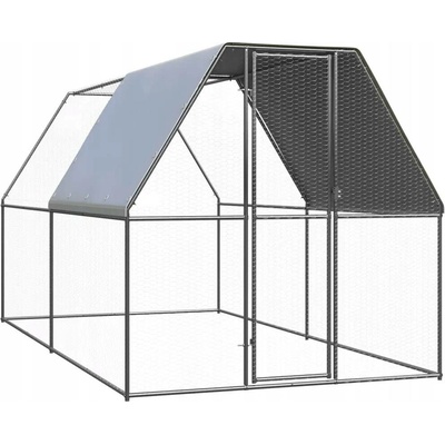 VidaXl Venkovní klec pro kuřata 3089319 2x4x2 m stříbrná