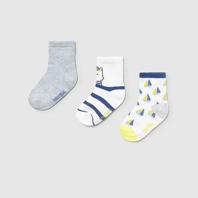Mayoral Сет 3чифта чорапи с мотиви на лодки и кученце за бебе момче Майорал