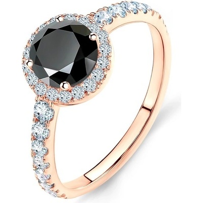 Savicki Zásnubný prsteň This is Love ružové zlato čierny diamant TIL 3 CZD R