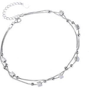 Silenti Jewelry Сребърна гривна за крак "Летен Бриз