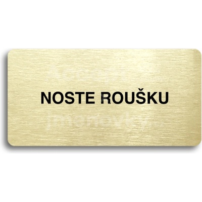 ACCEPT Piktogram NOSTE ROUŠKU - zlatá tabulka - černý tisk bez rámečku