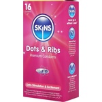 Skins - презерватив с релеф и точки - 16 броя - lovesexshop