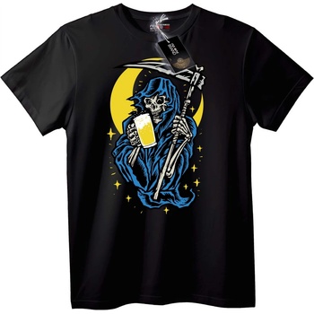 NOONEBRAND Тениска с Жътваря с бира - S, Black