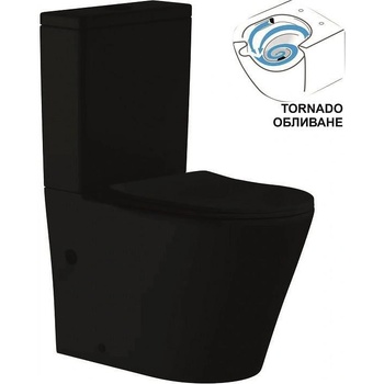 Inter Ceramic Моноблок ICC 6335MB TORNADO BLACK, седалка и капак, порцелан, черен мат, 83.5x63x37см (6335MB MATT BLACK)