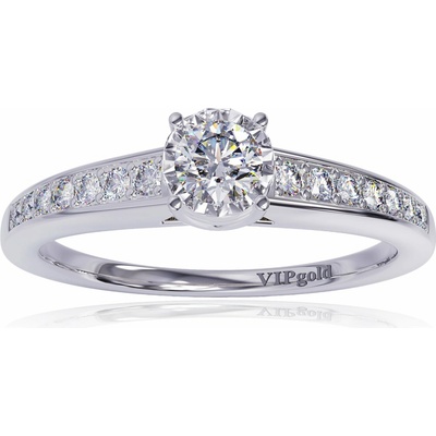 VIPgold Zásnubný prsteň s briliantmi R330 63789 biele zlato