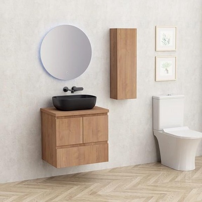 Inter Ceramic Конзолен PVC шкаф за баня BG 9047-60 + 6046-31, с дървесен плот, Inter Ceramic, 45х53.5х59см (BG 9047-60 + 6046-31)