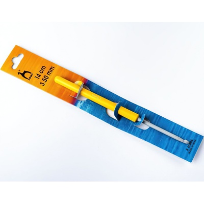 PONY Háček na háčkování , hliník / teflon s plastovou ručkou 46604, velikost 3,5mm, délka 14cm