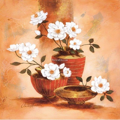 Bílé květy 50x50 1 deska