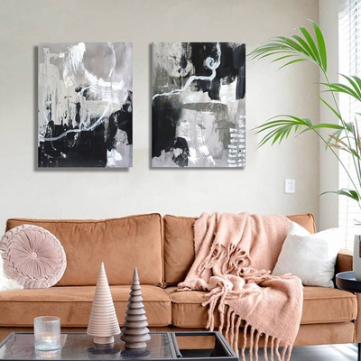 Decono Картини Абстракт в Черно и Сиво