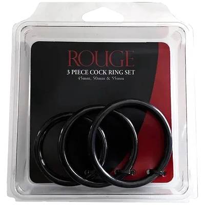 Stainless Steel Erection Rings Rouge (3 pcs)