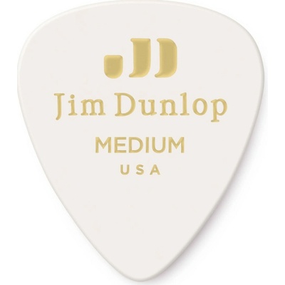 Dunlop 483-01MD White Genuine Celluloid - trsátko, barva bílá, tvrdost medium