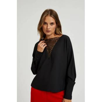 Moodo Черна блуза с ръчно пришити мъниста по деколтето Moodo Moodo | Cheren | ЖЕНИ | XS