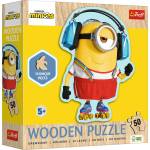 Trefl - Puzzle Crazy Minnion wooden - 40 - 99 piese