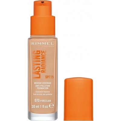 Rimmel London Lasting Radiance rozjasňující make-up s uv ochranou SPF25 070 Porcelain 30 ml