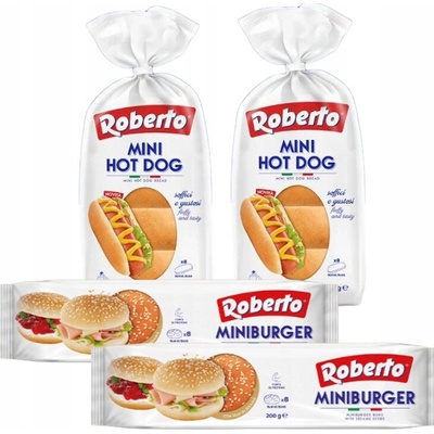 ROBERTO Mini pšeničné rohlíky na hot dogy 8 x 37.5 g – Zboží Dáma