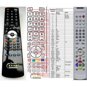 GENERAL ROADSTAR LCD-1592KL - съвместимо дистанционно управление на марката General (LCD-1592KL) Дистанционно