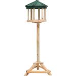 vidaXL Стояща хранилка за птици, чамово дърво масив, 33x110 см (314817)