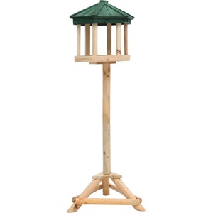 vidaXL Стояща хранилка за птици, чамово дърво масив, 33x110 см (314817)