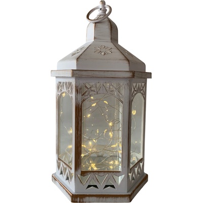 MagicHome Lampáš Morocco 30 mLED biely 3xAAA plast časovač 18x15x32 cm