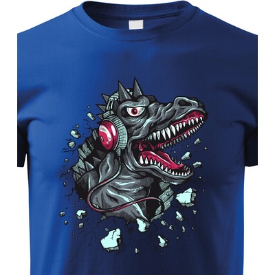 dětské tričko Dino sluchátka modrá