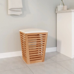 vidaXL Табуретка за баня, 40, 5x40, 5x56 см, орехово дърво масив (350352)