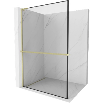 Mexen Kioto+ L стенна преграда за душ с рафт Walk-in 70 x 200 cm, черна рамка, (800-070-123-55-70)
