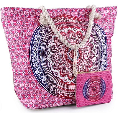 Prima-obchod Letní plážová taška mandala paisley s taštičkou 39x50 cm 1 pink