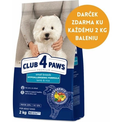 Club4Paws Premium pre dospelých psov malých plemien jahňa a rýža 2 kg