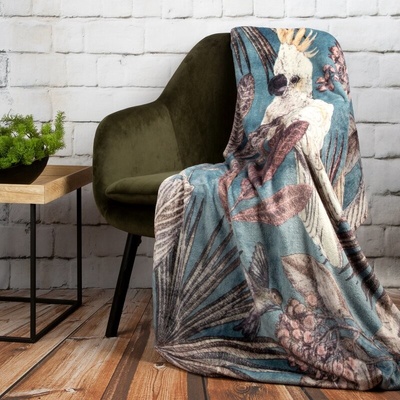 Takoy PREMIUM Deka ARA s potiskem exotických listů a papoušků-HF-391838 150 x 200 cm – Zbozi.Blesk.cz