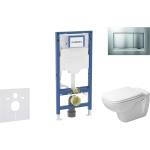 Geberit Duofix - Комплект за монтаж пред стена, тоалетна чиния D-Code и седалка със система „softclose, бутон Sigma20, матов хром/хром SANI11CP2106 (SANI11CP2106)