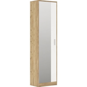 Bogdan Furniture I Еднокрилен гардероб Мебели Богдан Модел 220 / 4043 с огледало, Дъб дакота/Бяло