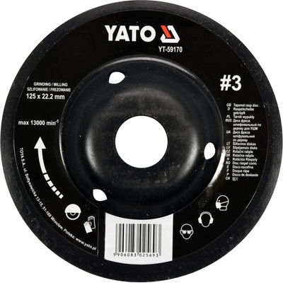 Rašple rotační 125mm vypouklá #3 YATO