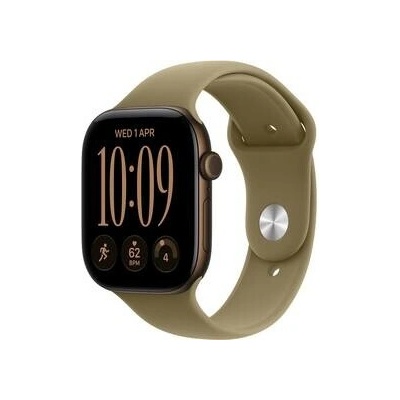 Apple Watch Series 12 GPS 46 mm tmavo bronzový hliník, olivový športový remienok - M/L MJEU4RK/A