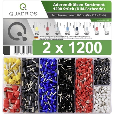 Quadrios 22C470 sada dutiniek 0.5 mm², 0.75 mm², 1 mm², 1.5 mm², 2.5 mm², 4 mm², 6 mm², 10 mm² čiastočne izolované biela