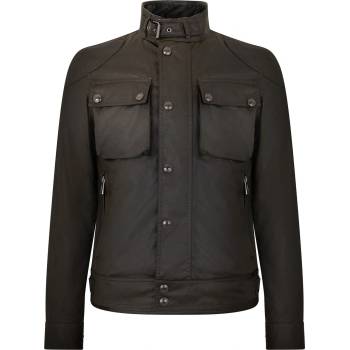 BELSTAFF Яке BELSTAFF Men's Racemaster Waxed Cotton Long Sleeve Funnel Neck Wax Jacket - Burnt Oak