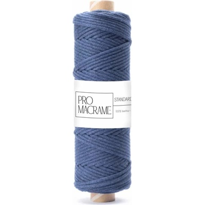 bavlněná šňůra Pro Macramé 5mm, splétaná - modrá námořnická