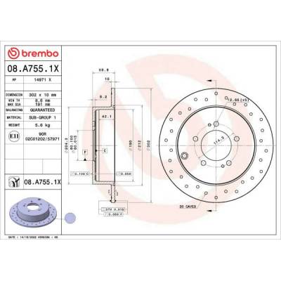 Brzdový kotúč BREMBO XTRA LINE - Xtra 08.A755.1X