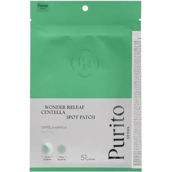 PURITO Wonder Releaf Centella Spot Patch пластири с центела за бързо успокояване на кожни несъвършенства 51 бр