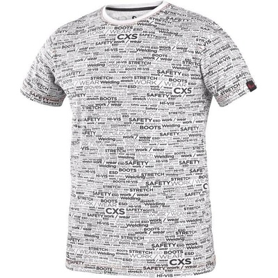 Canis CXS DARREN krátký rukáv potisk CXS logo bílo šedé
