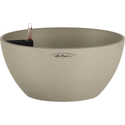 Lechuza Plastový samozavlažovací kvetináč Cubeto Stone 40 x 18 cm pieskovo béžový