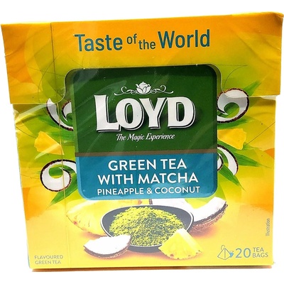 Loyd tea pyramida zelený s matchou, ananasem a kokosem 20 x 1,5 g