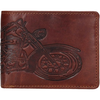 Lagen pánská peněženka kožená motorka 6535 hnědá