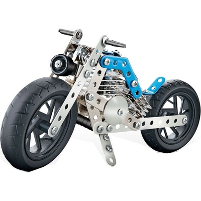Alltoys Kovová stavebnice motorka modrá 140 ks