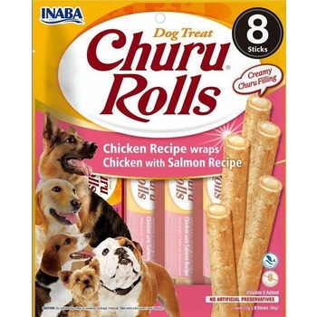 Churu Dog Rolls Chicken with Salmon wraps 8 x 12 g