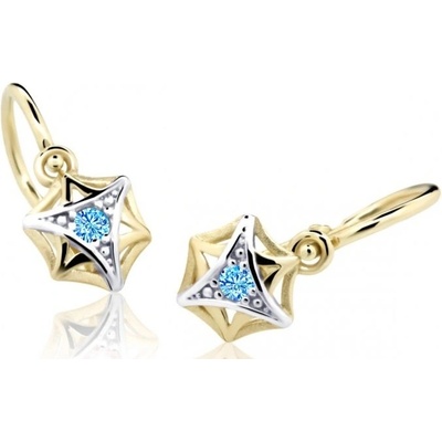 Cutie Jewellery zlaté detské náušnice C2209-10-X-1 svetlo modrá
