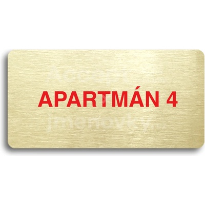 ACCEPT Piktogram APARTMÁN 4 - zlatá tabulka - barevný tisk bez rámečku
