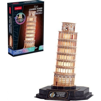 CUBICFUN 3D puzzle svítící Šikmá věž v Pise 42 ks
