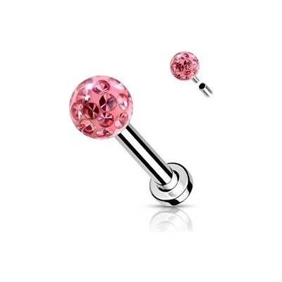 Šperky4U piercing do brady cartilage s kamínky LB1089-1208-C