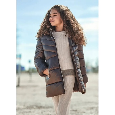 MAYORAL Зимно яке дълго за момиче в цвят шоколад Майорал