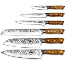 MaceMaker OLIVIERO SanMai Damaškové Kuchyňské nože sada 6 ks